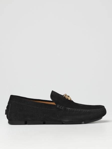 mens versace moccasins|Versace suede loafers.